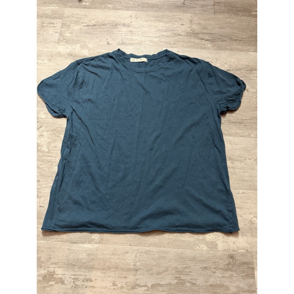 Free People We The Free Nina Tee Oversized Boxy Teal Short Sleeve Top S A4-0005